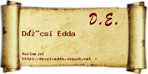 Décsi Edda névjegykártya
